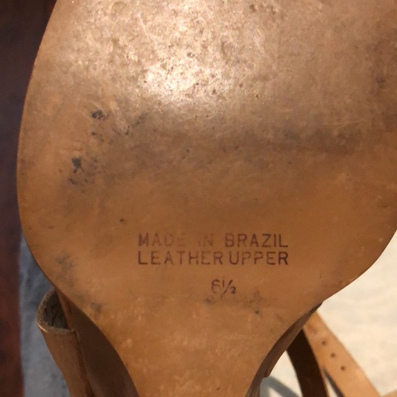 Sz6 Leather cognac strappy    sandal - Picture 5 of 6